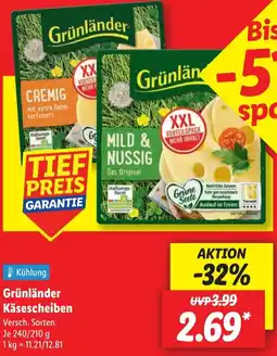 Lidl Grünländer Käsescheiben Angebot