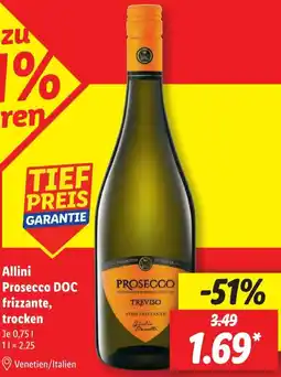 Lidl Allini Prosecco DOC frizzante, trocken Angebot