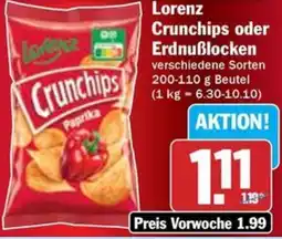 Hit Lorenz Crunchips oder Erdnuẞlocken Angebot