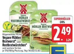 Edeka Rügenwalder Mühle Vegane Mühlen Bratwurst oder Rostbratwürstchen Angebot