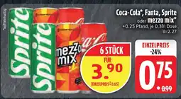 Edeka Coca-Cola, Fanta, Sprite oder mezzo mix Angebot