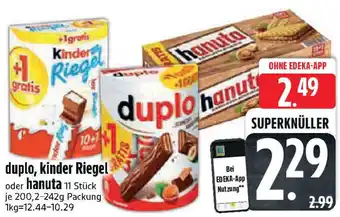 Edeka duplo, kinder Riegel oder hanuta 11 Stück Angebot