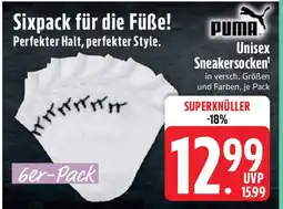 Edeka PUMA Unisex Sneakersocken 6er-Pack Angebot