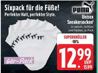 Edeka PUMA Unisex Sneakersocken 6er-Pack Angebot