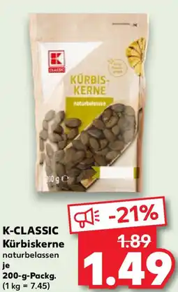 Kaufland K-CLASSIC Kürbiskerne Angebot