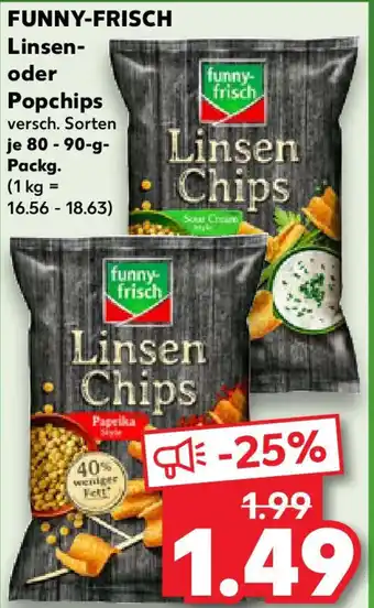 Kaufland FUNNY-FRISCH Linsen- oder Popchips Angebot