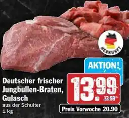 Hit Deutscher frischer Jungbullen-Braten, Gulasch Angebot