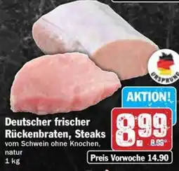 Hit Deutscher frischer Rückenbraten, Steaks Angebot
