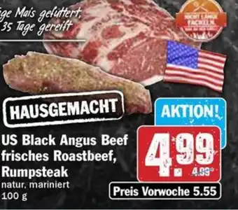 Hit US Black Angus Beef frisches Roastbeef, Rumpsteak Angebot