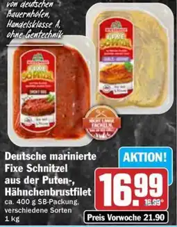 Hit Deutsche marinierte Fixe Schnitzel aus der Puten-, Hähnchenbrustfilet Angebot