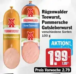 Hit Rügenwalder Teewurst, Pommersche Gutsleberwurst Angebot