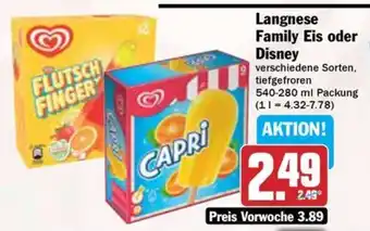 Hit Langnese Family Eis oder Disney Angebot