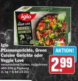 Hit Iglo Pfannengerichte, Green Cuisine Gerichte oder Veggie Love Angebot