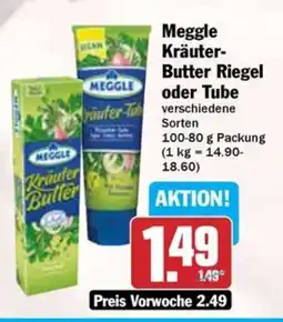 Hit Meggle Kräuter- Butter Riegel oder Tube Angebot
