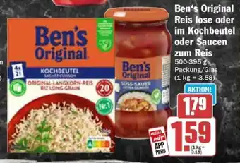 Hit Ben's Original Reis lose oder im Kochbeutel oder Saucen zum Reis Angebot