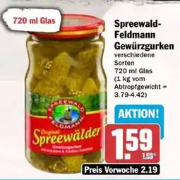 Hit Spreewald- Feldmann Gewürzgurken Angebot