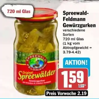 Hit Spreewald- Feldmann Gewürzgurken Angebot