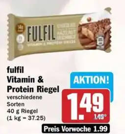 Hit fulfil Vitamin & Protein Riegel Angebot