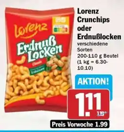 Hit Lorenz Crunchips oder Erdnuẞlocken Angebot