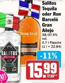 Hit Salitos Tequila oder Ron Barceló Gran Añejo Angebot