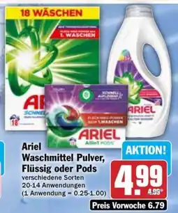 Hit Ariel Waschmittel Pulver, Flüssig oder Pods Angebot