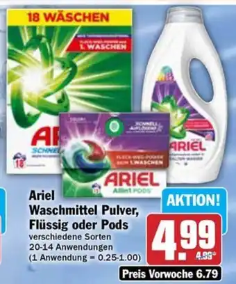 Hit Ariel Waschmittel Pulver, Flüssig oder Pods Angebot