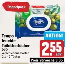 Hit Tempo feuchte Toilettentücher Angebot