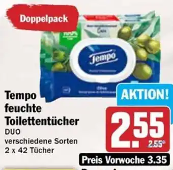 Hit Tempo feuchte Toilettentücher Angebot