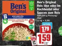 Hit Ben's Original Reis lose oder im Kochbeutel oder Saucen zum Reis Angebot