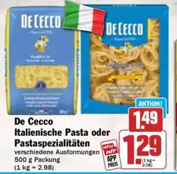 Hit De Cecco Italienische Pasta oder Pastaspezialitäten Angebot