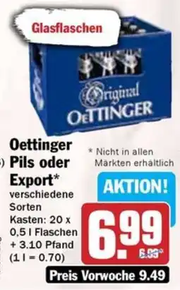 Hit Oettinger Pils oder Export Angebot