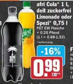 Hit afri Cola deit zuckerfrei Limonade oder Spezi Angebot