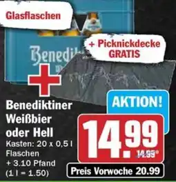 Hit Benediktiner Weißbier oder Hell Angebot