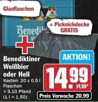 Hit Benediktiner Weißbier oder Hell Angebot