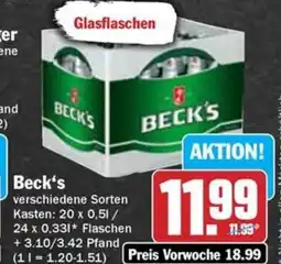 Hit Beck's Angebot