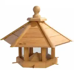 Netto Marken-Discount Sehr großes Eiche Vogelhaus Anflug, geöltes Eichenholz mit Futtersilo/Anflugstangen 55x62x43 Angebot