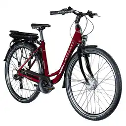 Netto Marken-Discount Zündapp Z503 E Bike Damenfahrrad ab 155 cm Pedelec 28 Zoll 7 Gänge weinrot Angebot