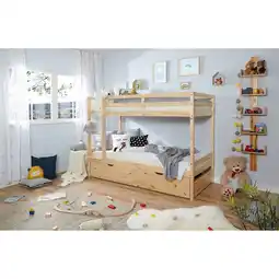 Netto Marken-Discount TiCAA Etagenbett Finn Natur mit 2er Schubkästen Angebot