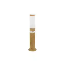 Netto Marken-Discount LED Sockellampe, Deko-Licht, Edelstahl, Holz-Optik, H 50 cm Angebot