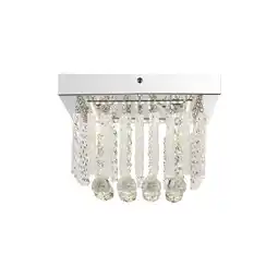 Netto Marken-Discount LED Deckenlampe, Chrom, Glasstäbe, Kristalle, quadratisch Angebot