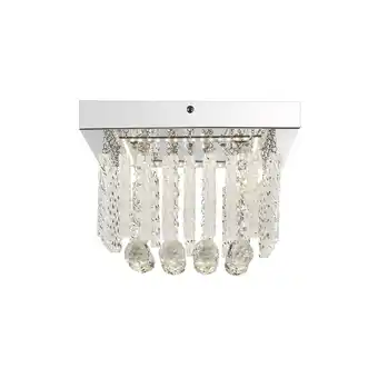 Netto Marken-Discount LED Deckenlampe, Chrom, Glasstäbe, Kristalle, quadratisch Angebot