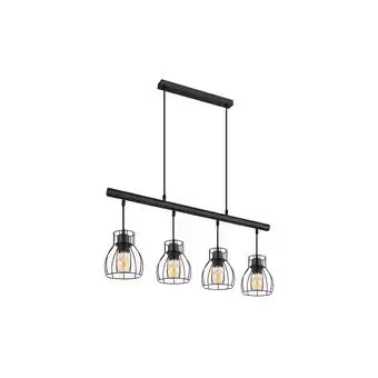 Netto Marken-Discount LED Hängeleuchte, 4-Flammig, Käfig-Design, schwarz, L 77 cm Angebot