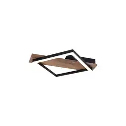 Netto Marken-Discount LED Deckenleuchte, Holzoptik, Metall, schwarz, L 33 cm Angebot