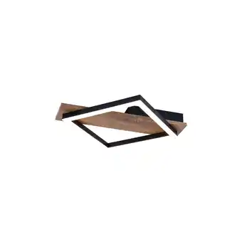 Netto Marken-Discount LED Deckenleuchte, Holzoptik, Metall, schwarz, L 33 cm Angebot
