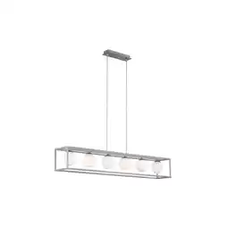 Netto Marken-Discount LED Hängeleuchte, nickel-matt, Glas weiß, H 150 cm Angebot