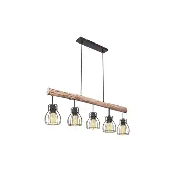 Netto Marken-Discount Hängeleuchte, Käfig Design, Holz, L 100 cm, MINA Angebot