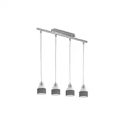 Netto Marken-Discount Pendellampe, 4 Flammig, Metall Textil, chrom grau, H 150cm Angebot