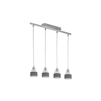 Netto Marken-Discount Pendellampe, 4 Flammig, Metall Textil, chrom grau, H 150cm Angebot