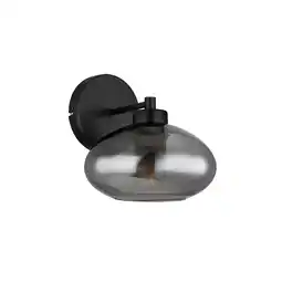 Netto Marken-Discount Wandleuchte schwarz, Glas rauchfarben, H 29 cm Angebot