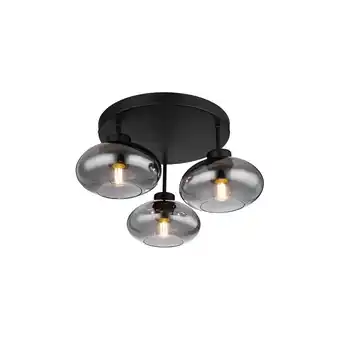 Netto Marken-Discount Deckenleuchte, schwarz, Glas rauchfarben, H 29 cm Angebot